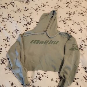 Green Malibu Cropped Hoodie